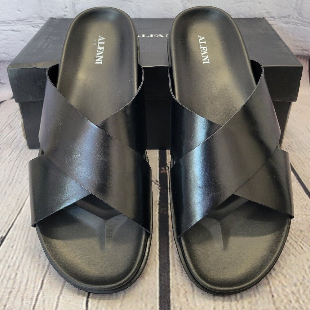 Alfani Men's Whitter Cross Sandals- Black